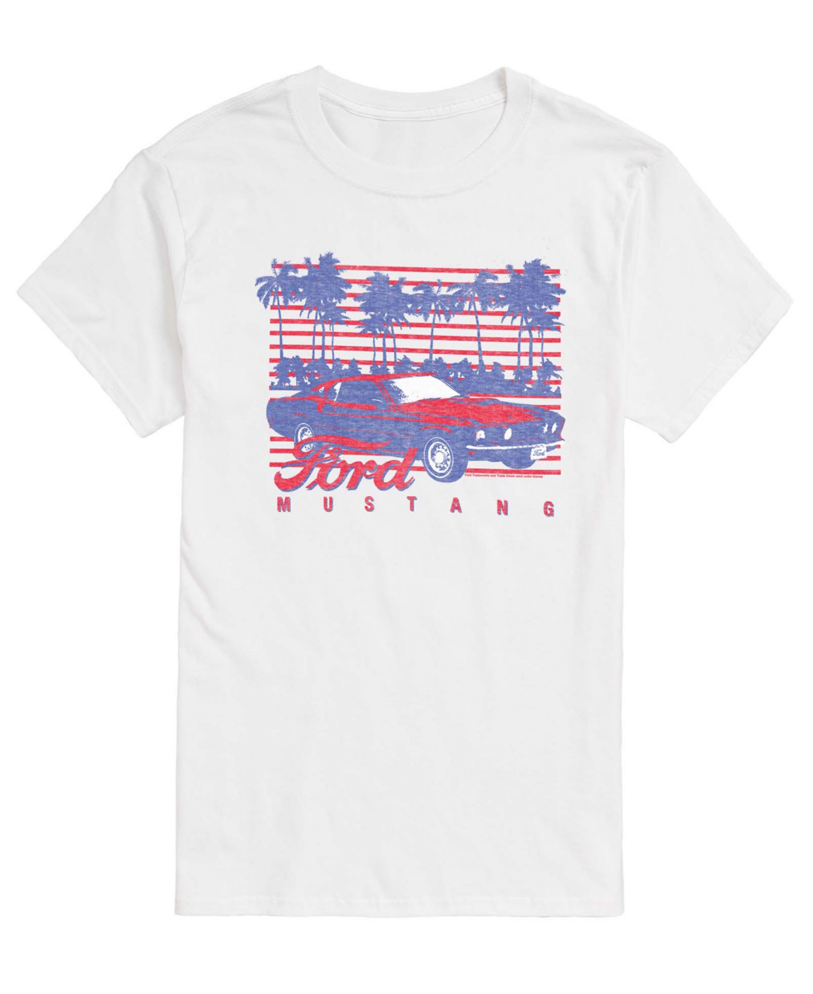 AIRWAVES Men's Ford Mustang Palm Trees Short-Sleeve Graphic T-Shirt