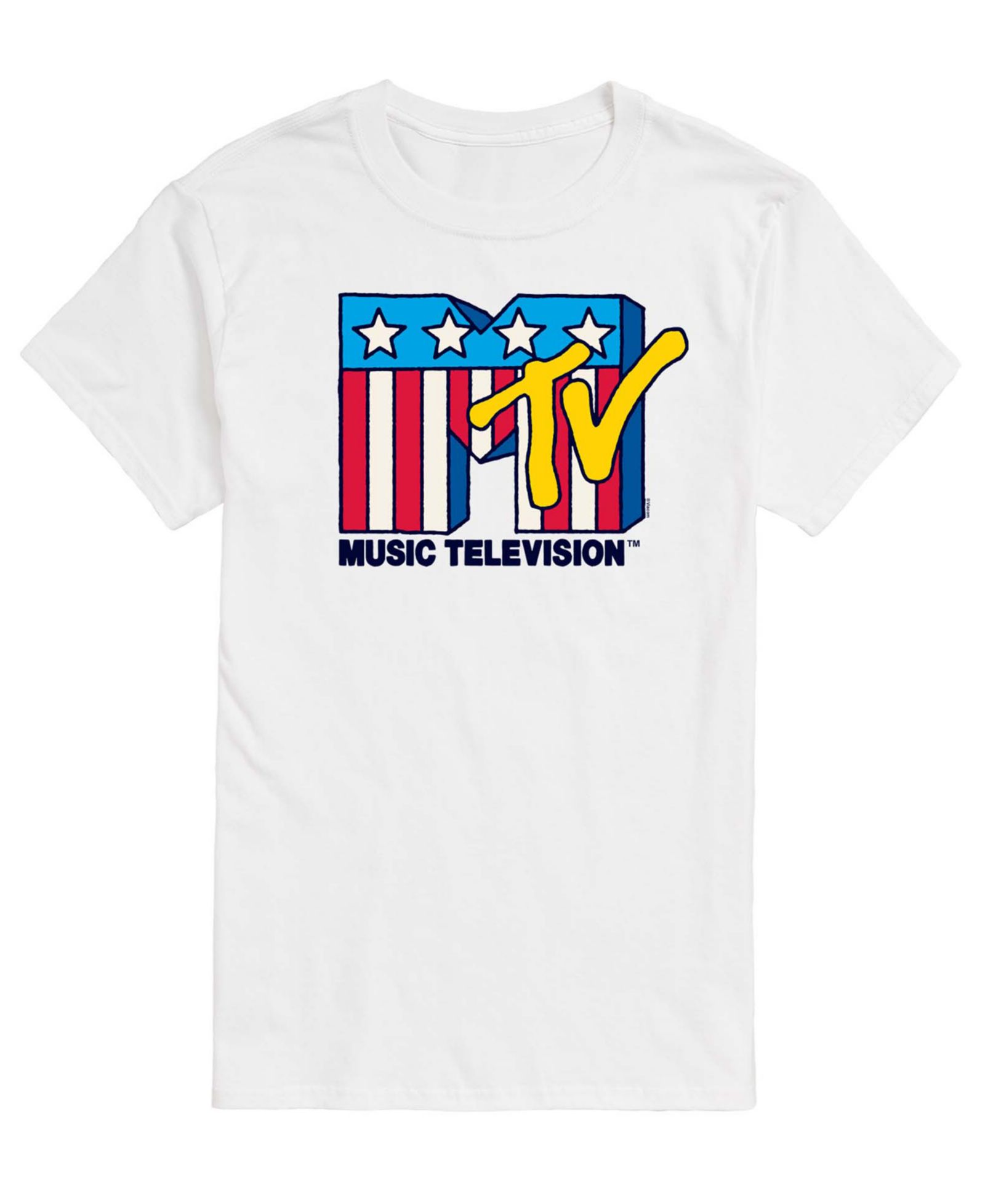 AIRWAVES Men's MTV USA Flag Short-Sleeve Graphic T-Shirt