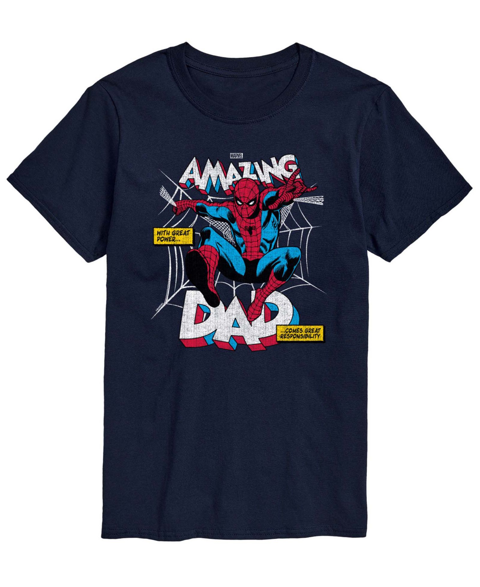 AIRWAVES Men's Spiderman Amazing Dad Short-Sleeve Graphic T-Shirt