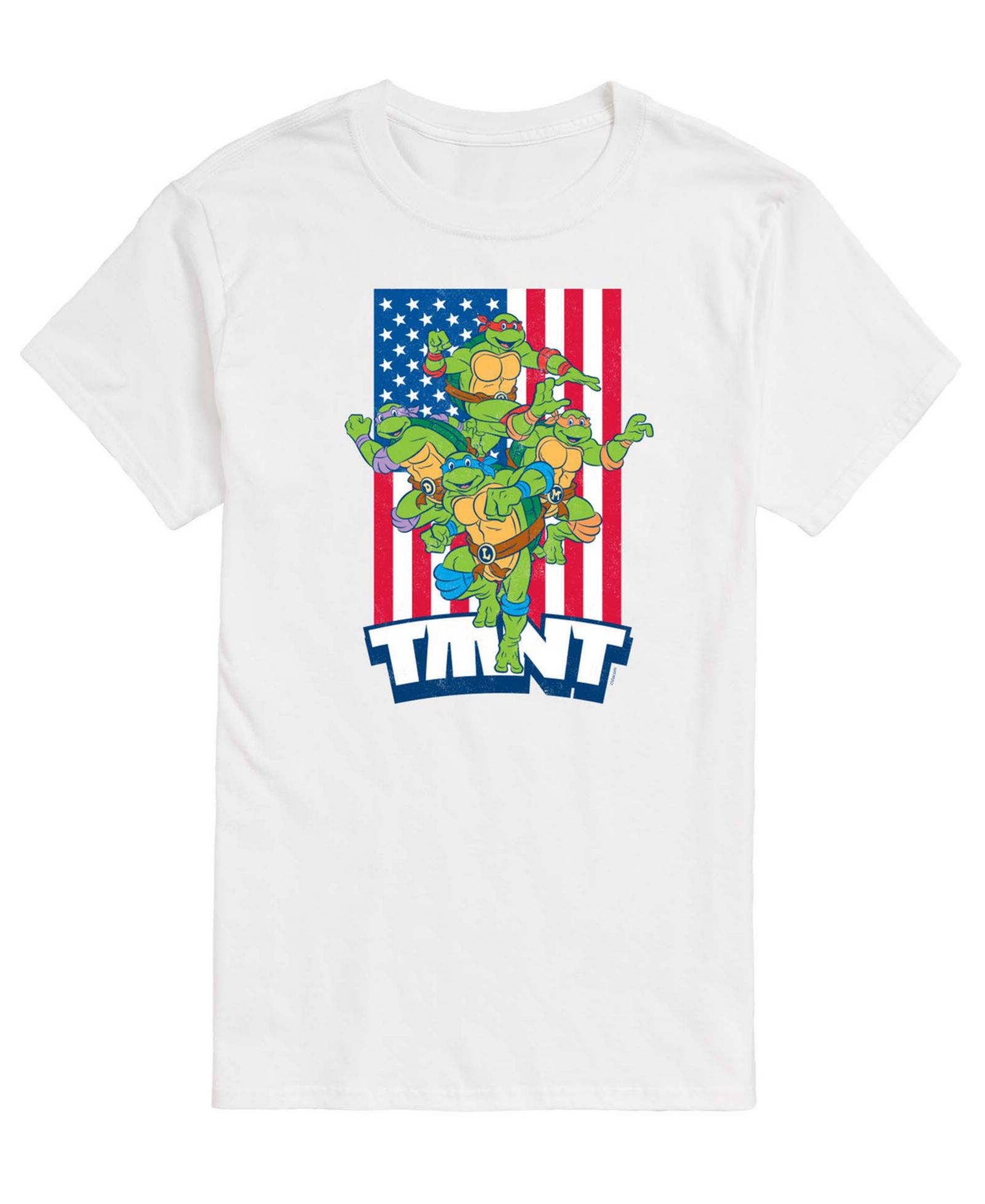 AIRWAVES Men's Teenage Mutant Ninja Turtles Flag Short-Sleeve Graphic T-Shirt