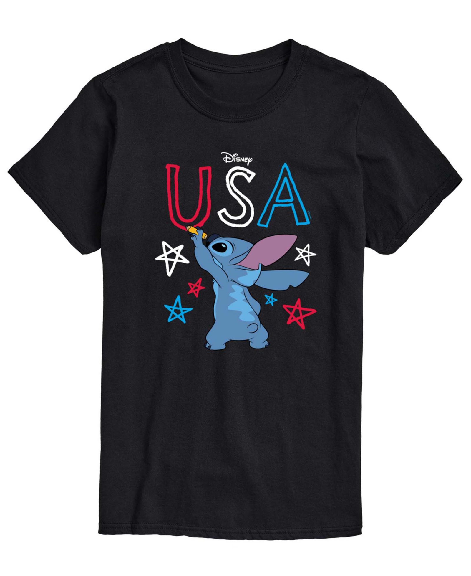 AIRWAVES Men's Lilo USA Stitch Drawing Short-Sleeve Graphic T-Shirt