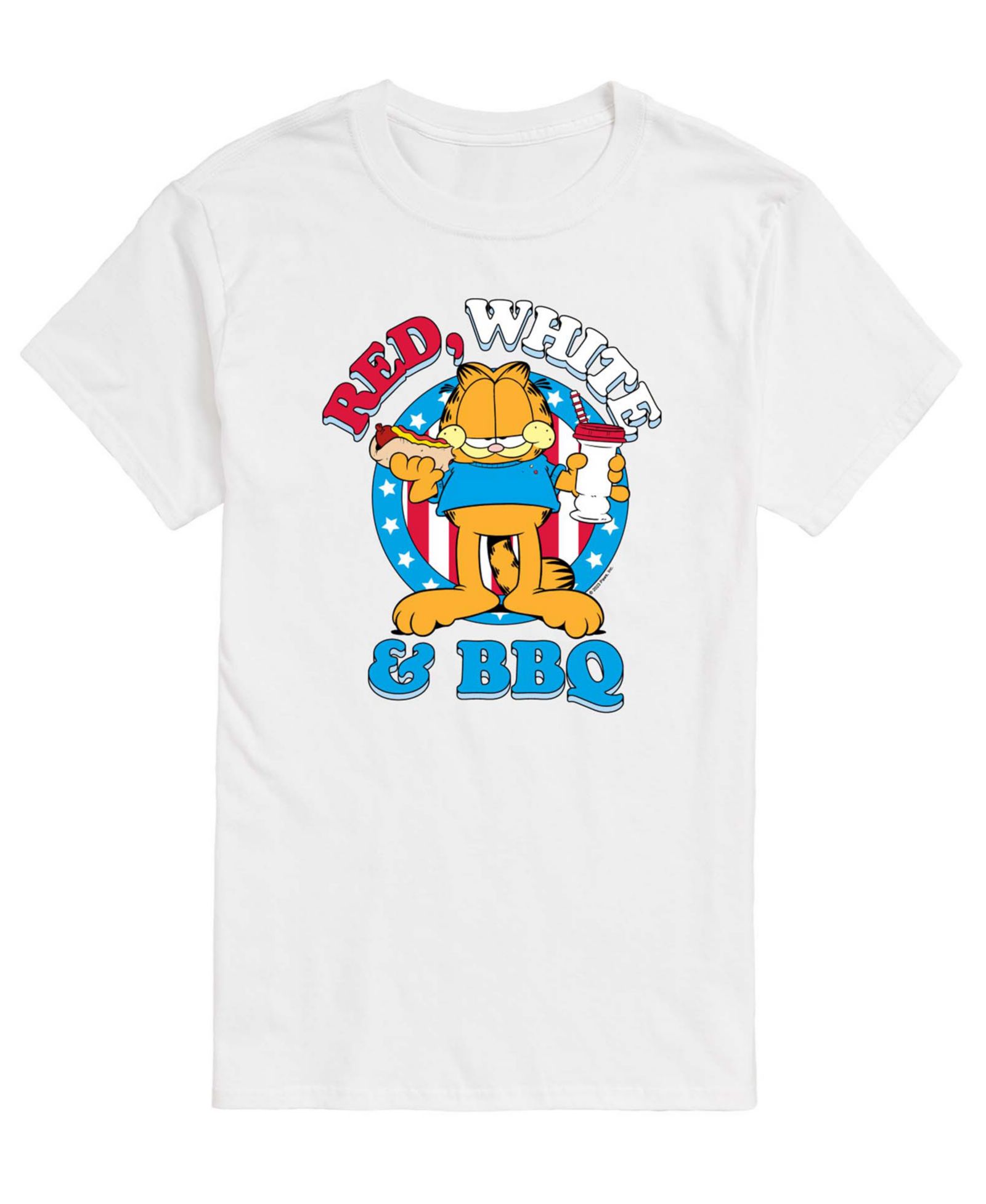 AIRWAVES Men's Garfield Red White And BBQ Short-Sleeve Graphic T-Shirt