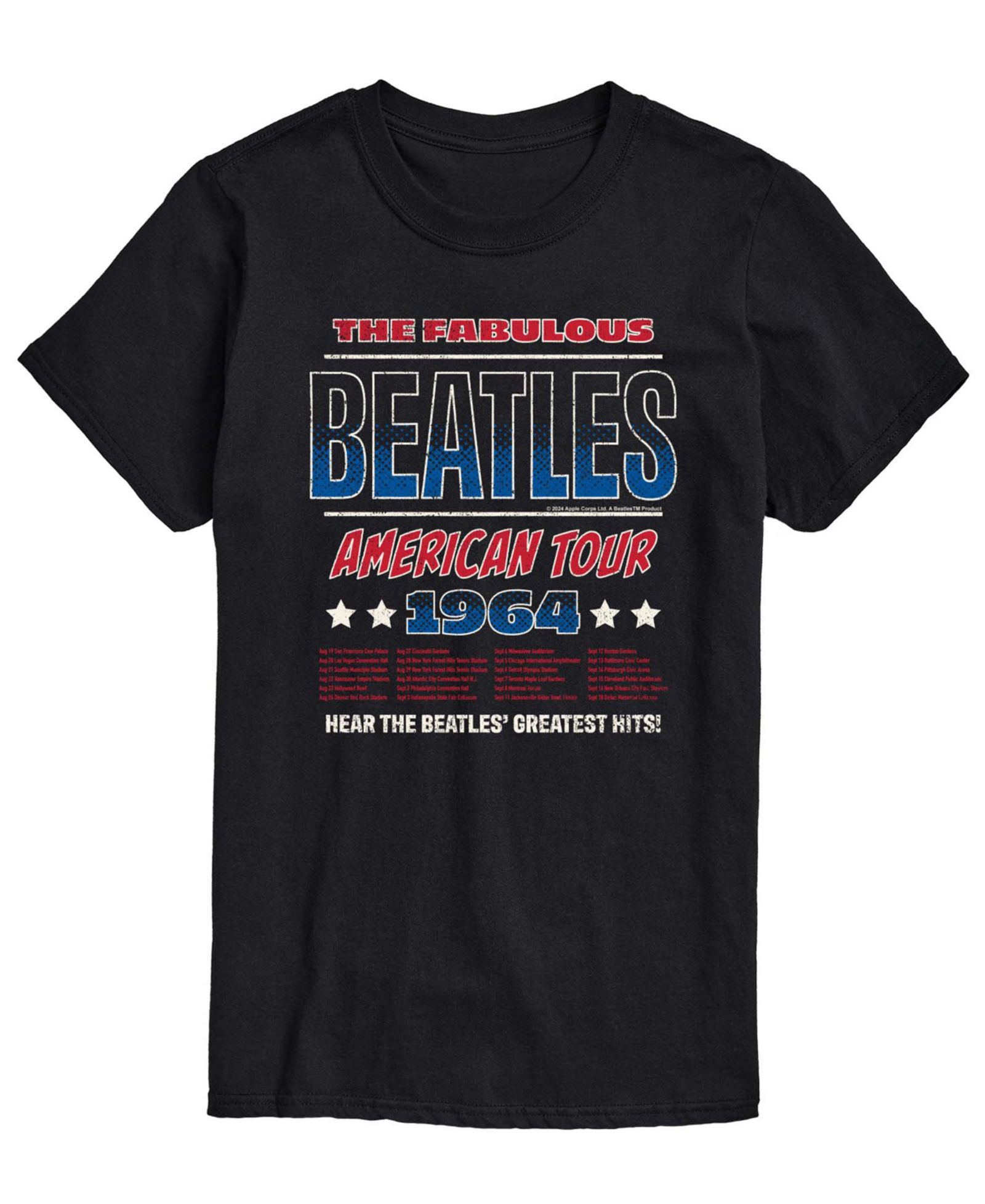 AIRWAVES Men's The Beatles American Tour 64 Short-Sleeve Graphic T-Shirt