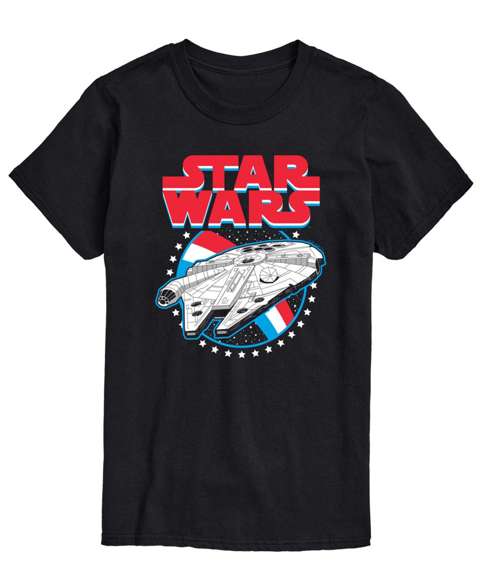 AIRWAVES Men's Star Wars Millennium Falcon Americana Short-Sleeve Graphic T-Shirt