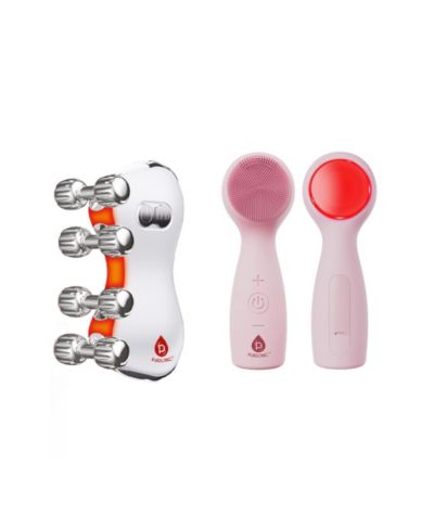 PURSONIC 5-in-1 Skin Roller Massager With LED Light Therapy and 3-in-1 Facial Cleansing Device with 7 Color LED Light Therapy