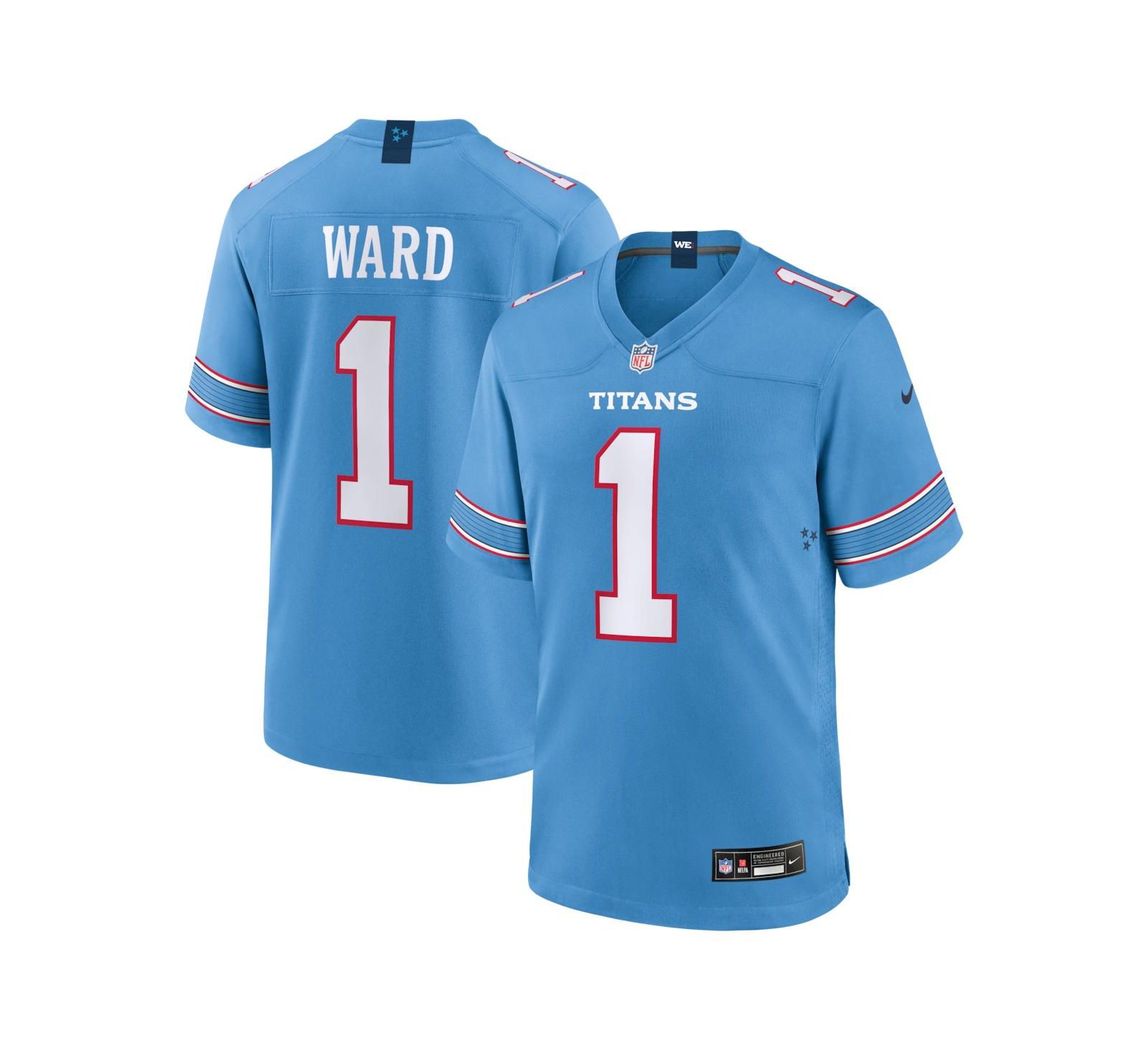 Мужская игровая джерси Nike Cameron Ward Light Blue Tennessee Titans