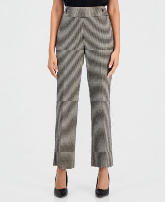 Женские брюки Anne Klein Essentials Petite Houndstooth Pull-On Mid-Rise, 28-1/2" Inseam