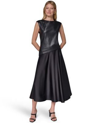 Donna Karan New York Women's Sleeveless Boat Neck Dress