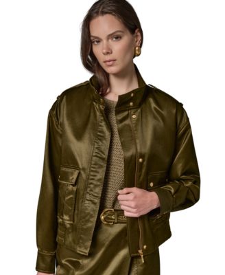 Женская куртка Donna Karan New York Glazed Cotton Zip-Front