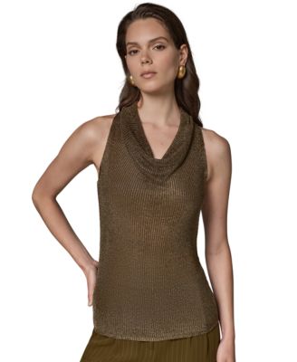 Donna Karan New York Women's Cowl Neck Sleeveless Sweater