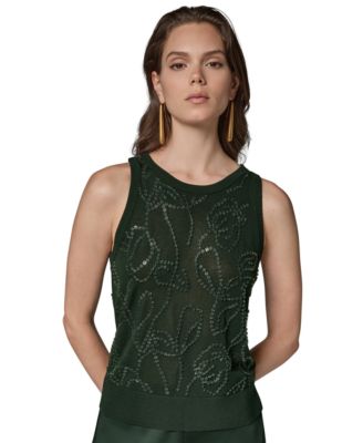Женский топ Donna Karan New York Beaded Crewneck
