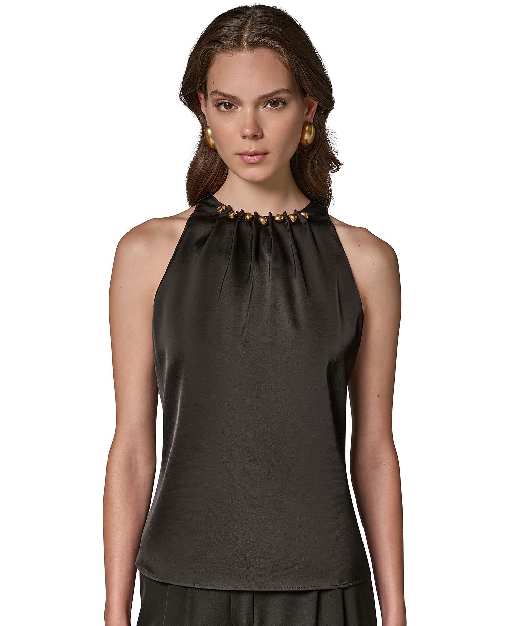 Женский топ без рукавов Donna Karan New York с круглым вырезом