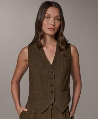 Женский укороченный жилет Donna Karan New York Pinstripe Sleeveless