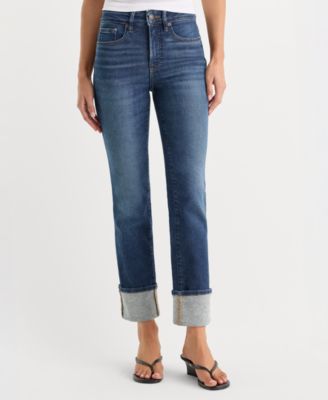 Good American Women's Straight Mid-Rise Jeans