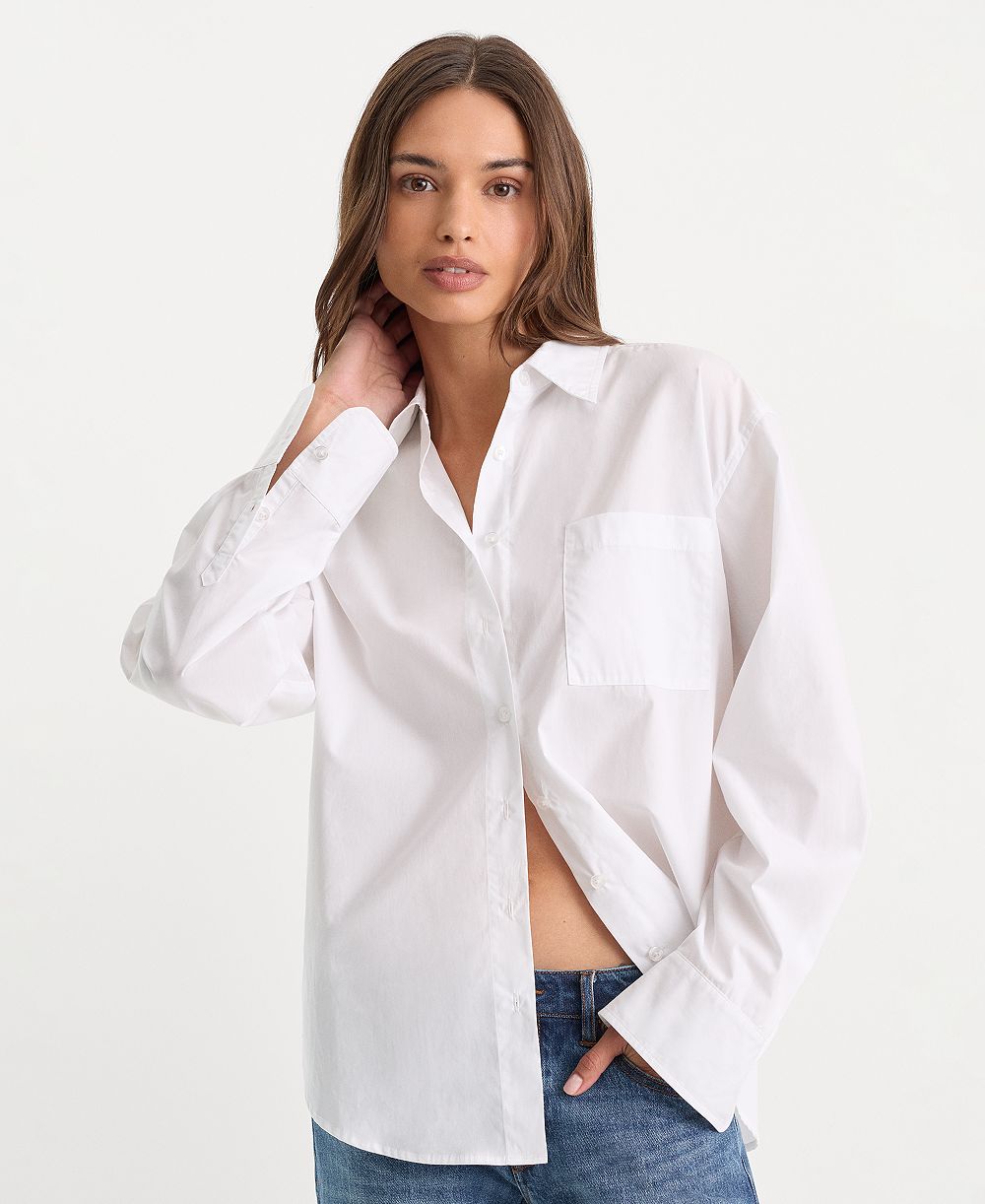 Женская классическая рубашка Good American Poplin Oversized