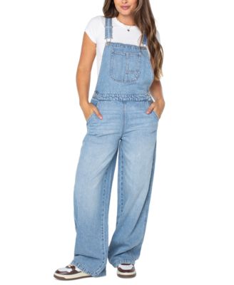 Celebrity Pink Juniors' Wide-Leg Crossover Back Overalls