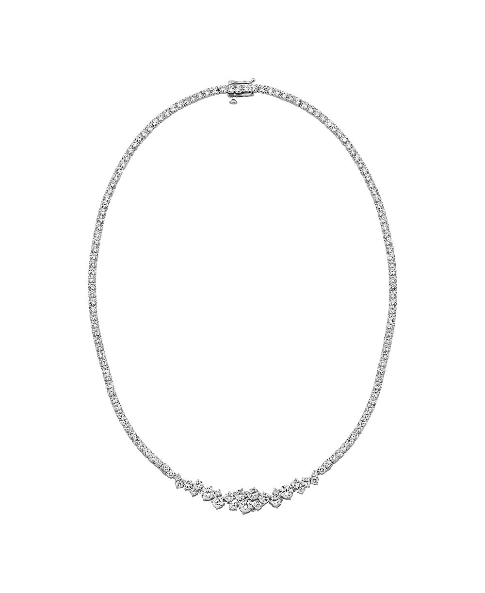 Arabella White Cubic Zirconia 18" Tennis Necklace in Sterling Silver (34.24 ct.t.w)