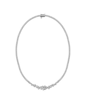 Arabella White Cubic Zirconia 18" Tennis Necklace in Sterling Silver (34.24 ct.t.w)
