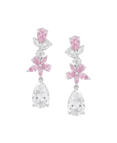 Arabella Pink (3 ct. t.w.) & White (8 ct. t.w.) Cubic Zirconia Drop Earrings in Sterling Silver (Also Available in 14k Gold-Plated Sterling Silver)