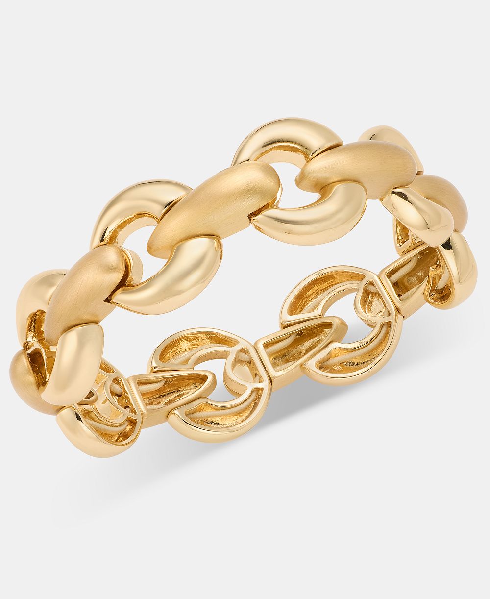 Anne Klein Puffy Interlocking Link Stretch Bracelet