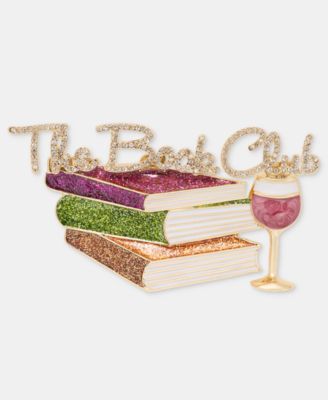 Anne Klein Pavé & Glitter Book Club Pin