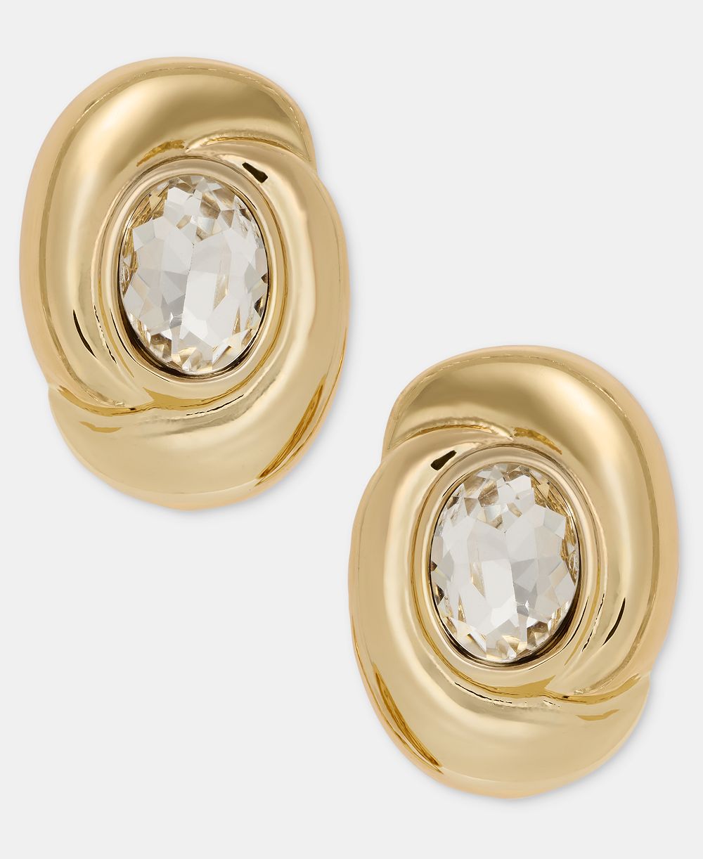 Серьги-клипсы Anne Klein Crystal Twisted Oval