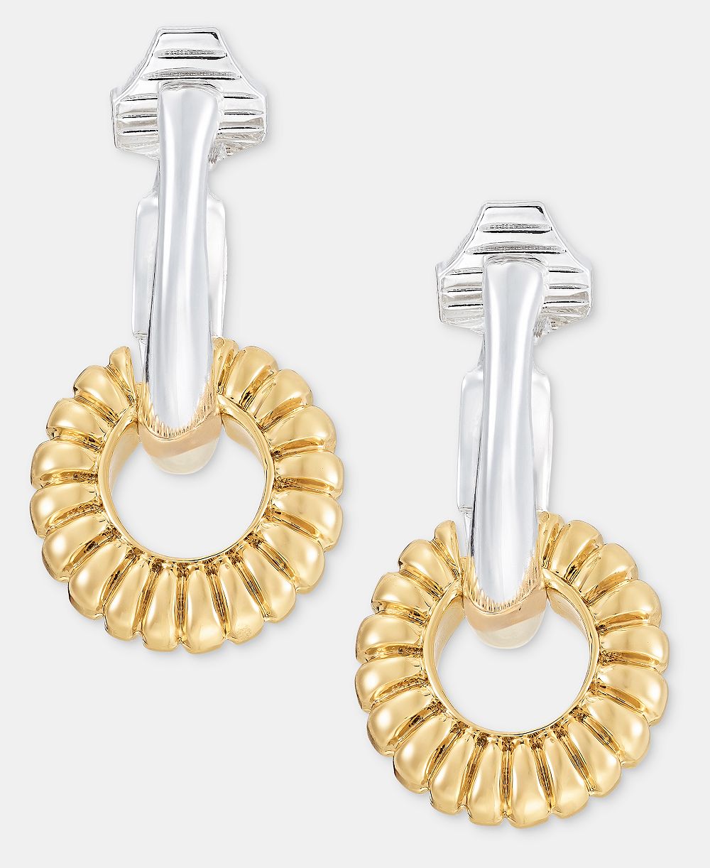 Серьги-кольца Anne Klein Rondelle Charm Clip-On