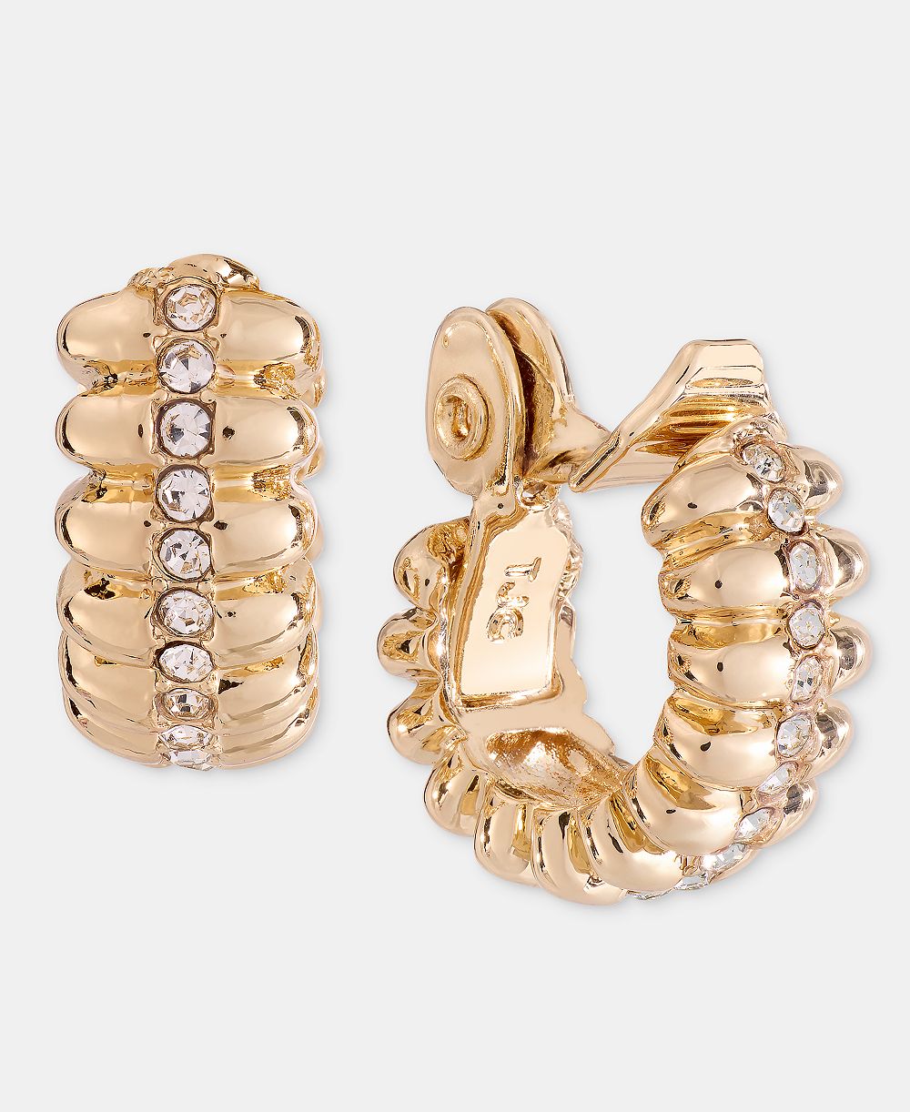 Anne Klein серьги-кольца с паве, 0.8"