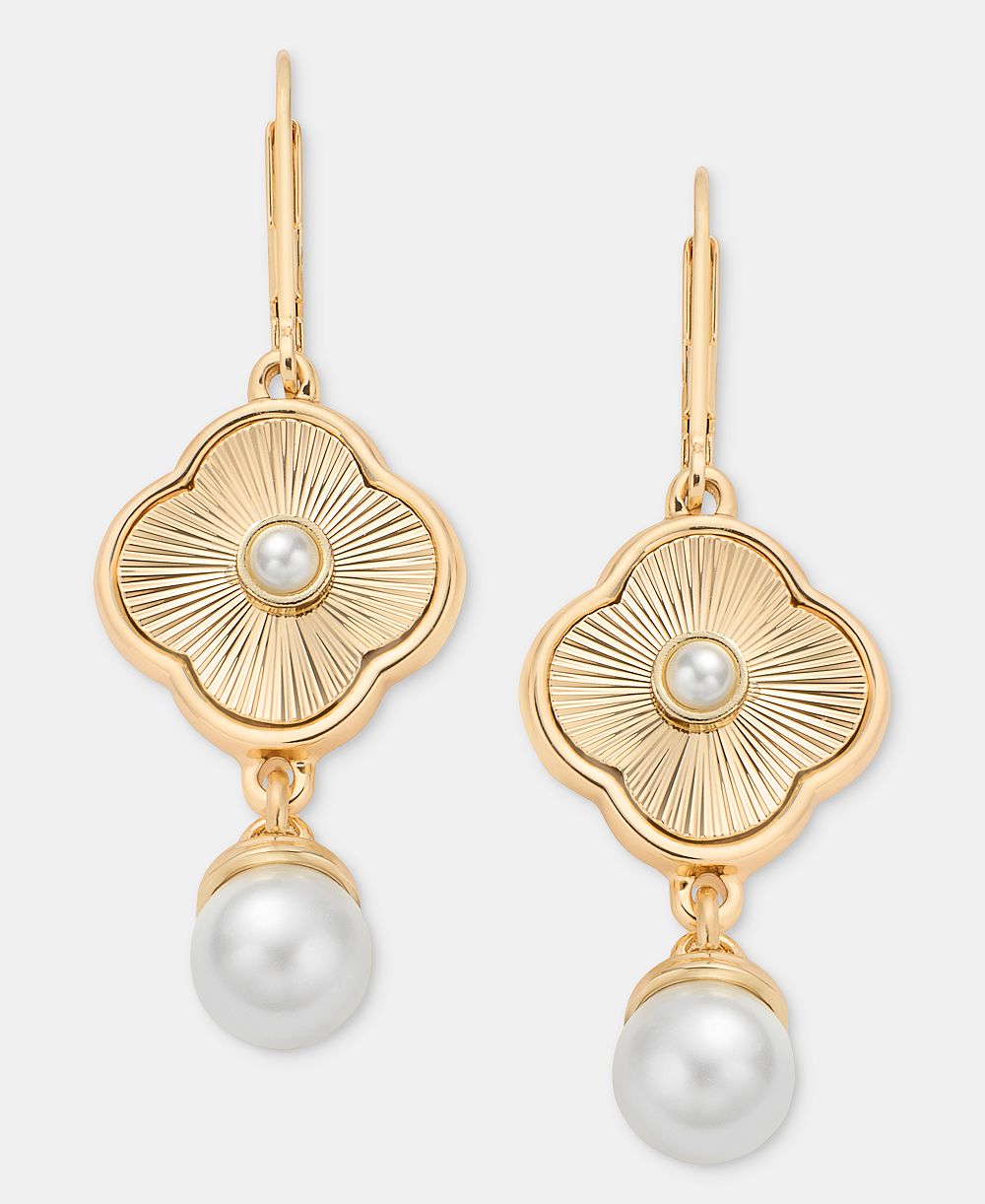 Anne Klein серьги с имитацией жемчуга Quartofoil Drop
