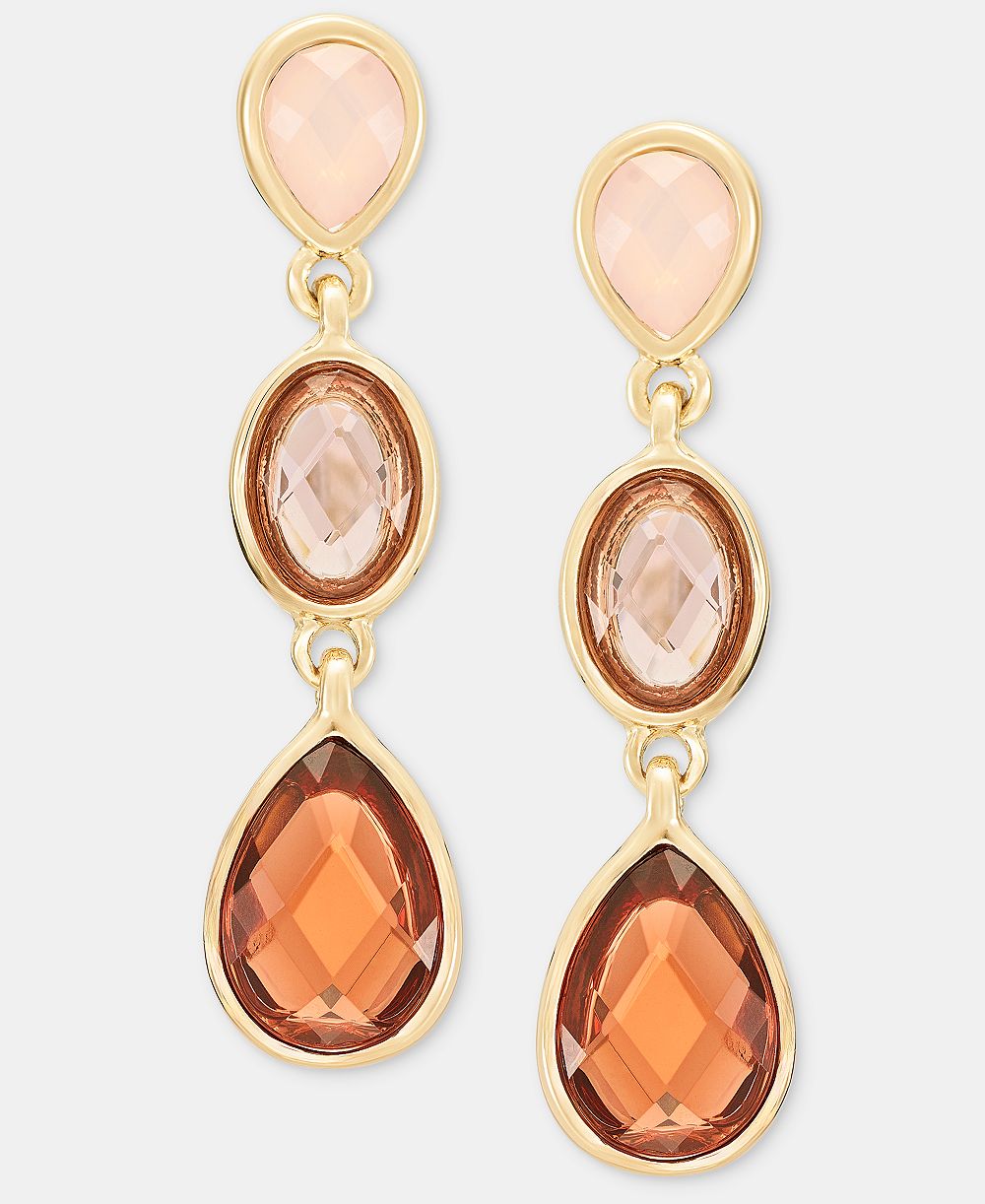 Серьги Anne Klein Faceted Stone Linear Drop