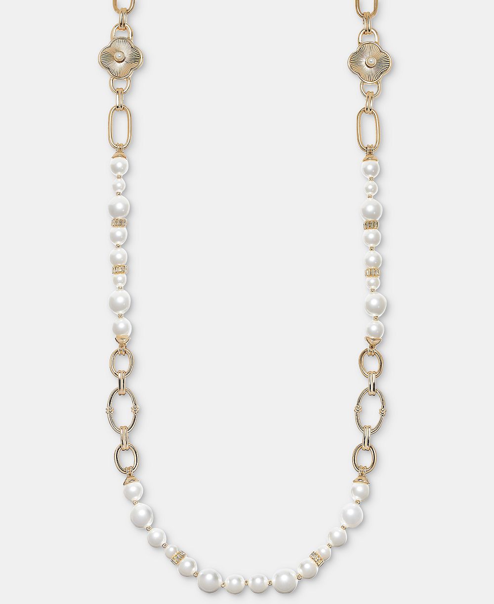 Ожерелье Anne Klein с кристаллами и имитацией жемчуга, 42"