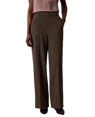 Calvin Klein Женские широкие брюки Pull-On Herringbone