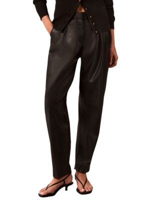 Женские брюки Calvin Klein Faux Leather High-Rise Pleated Barrel Leg