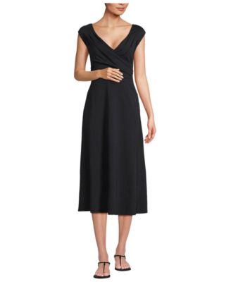 Женское платье Lands' End Cotton Modal Off the Shoulder Wrap Midi
