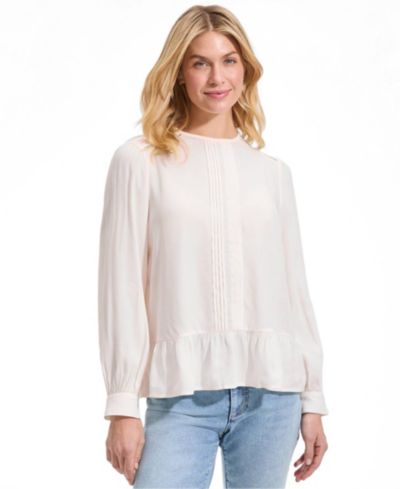Lands' End Женский топ пеплум из крепа с защипами