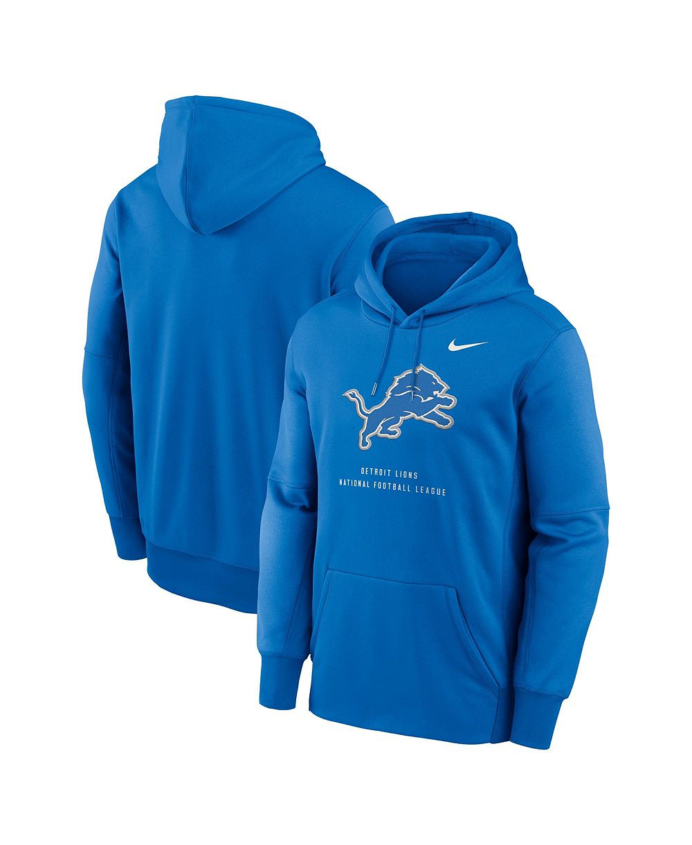 Мужское худи Nike Blue Detroit Lions Toss Sweep Therma-FIT
