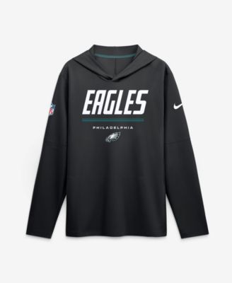 Nike Men's Black Philadelphia Eagles Sideline Game On Lightweight Long Sleeve Dri-FIT Hoodie