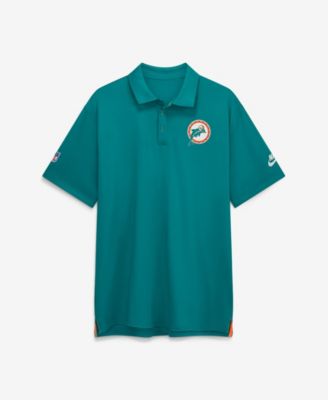Мужская рубашка Nike Aqua Miami Dolphins Sideline Powerful Blocking Dri-FIT Tour Polo