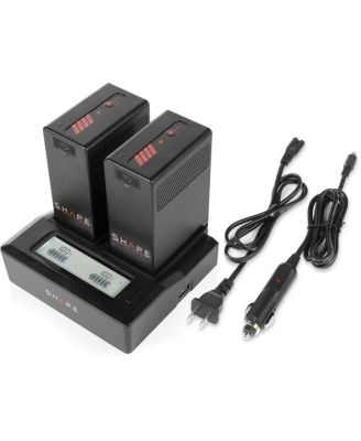 Shape BP-U Dual LCD Charger with 2x BP-U65 Lithium-ion Batteries, 2-Piece Set for Sony BP-U Type Mounts