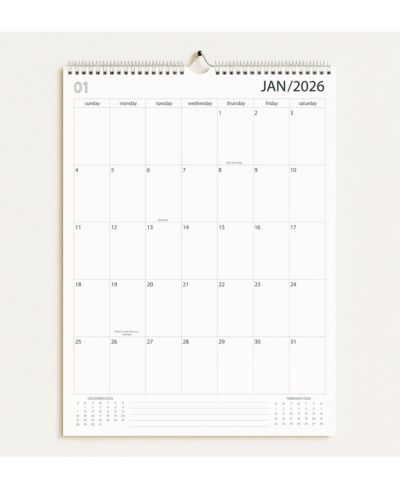 Настенный календарь GNUADZ 2026-2027 Spiral-Bound с крючком