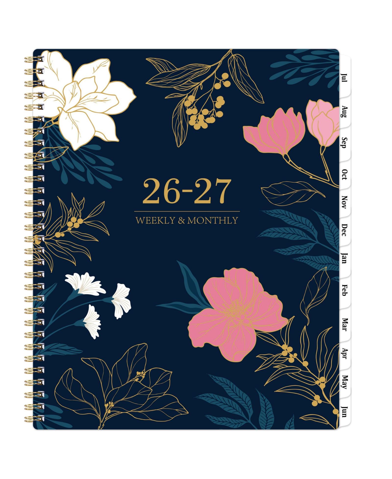GNUADZ Academic Planner 2026-2027 Weekly Monthly Spiral Tabs