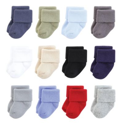 Hudson Baby Baby Boys Hudson Cotton Rich Newborn and Terry Socks 12-Pack