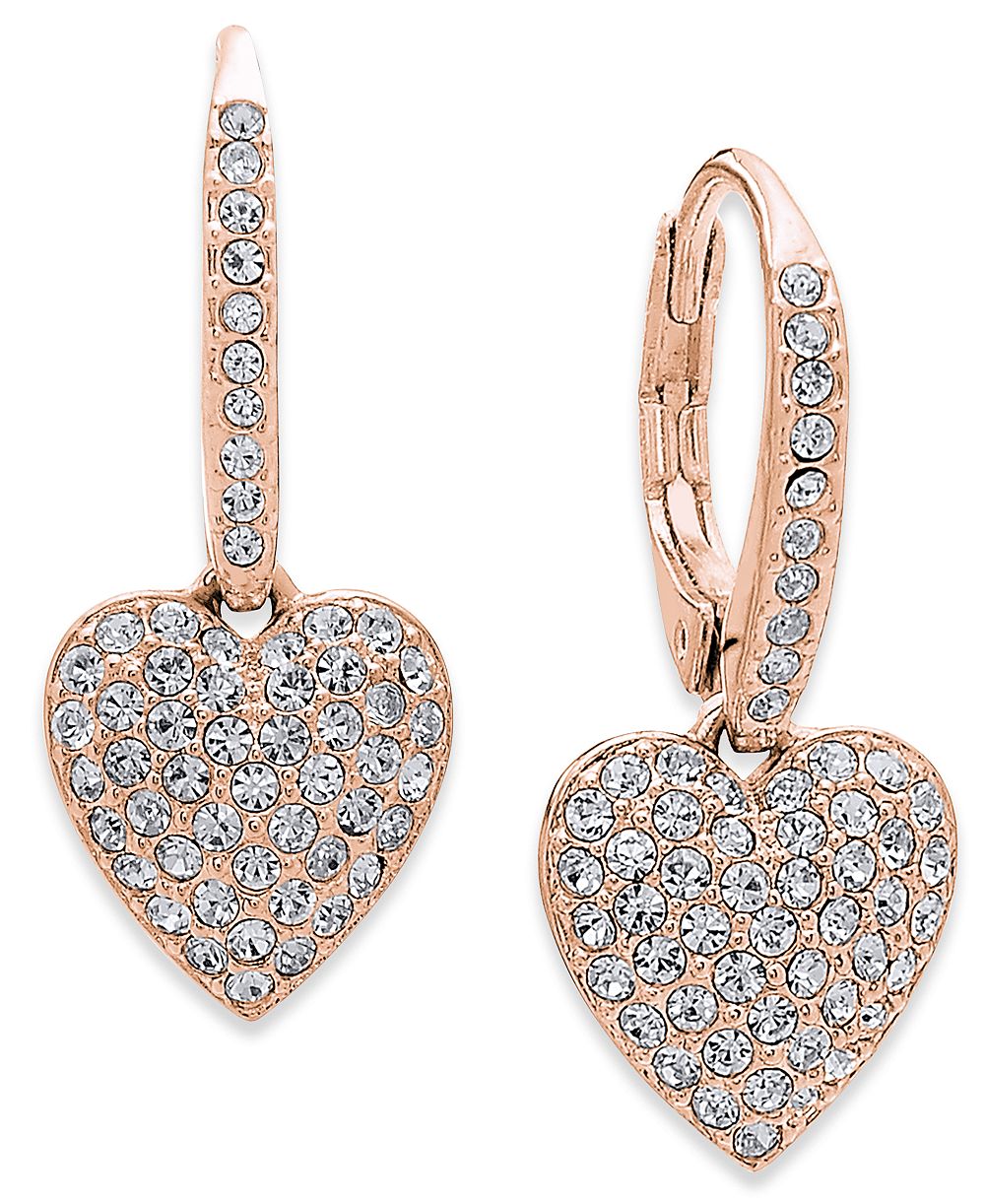 Серьги-подвески Eliot Danori Pavé Heart Drop