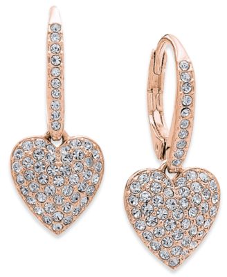 Серьги-подвески Eliot Danori Pavé Heart Drop
