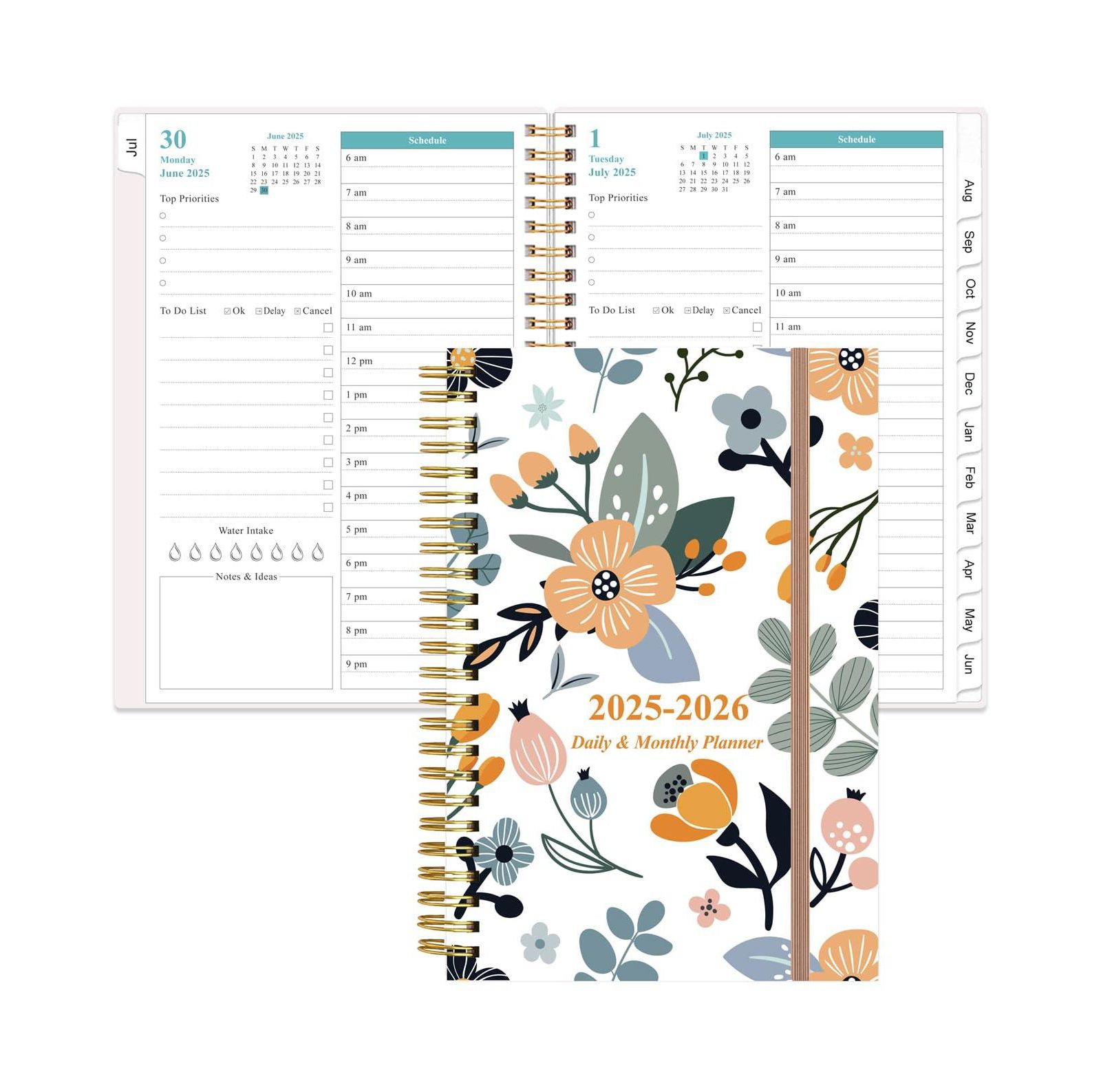 GNUADZ 2026-2027 Daily Monthly Planner 12 Tabs July-June