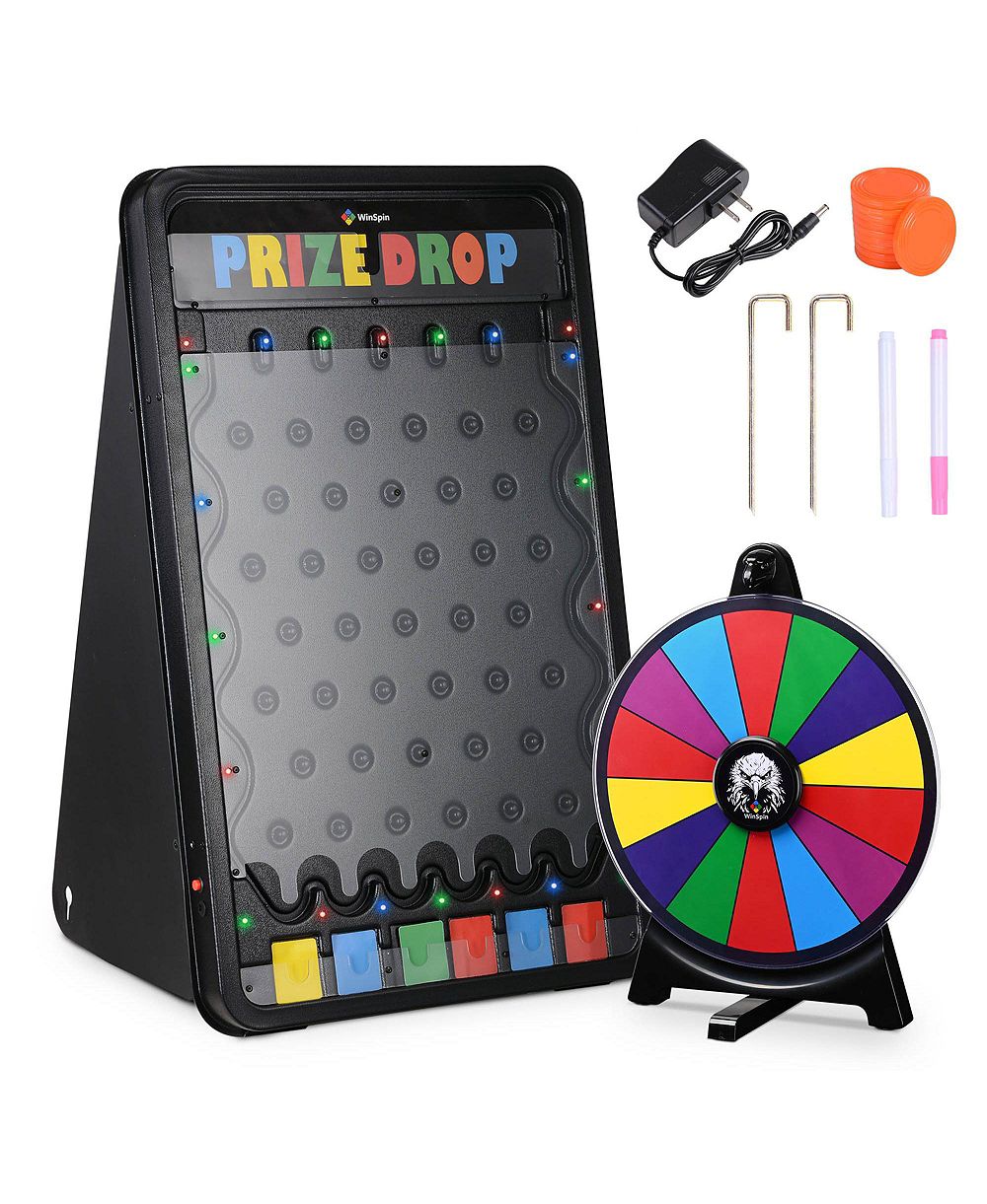 Игровой набор WinSpin 19x30" Prize Drop Board с LED Light и 12" Prize Wheel Fortune Game