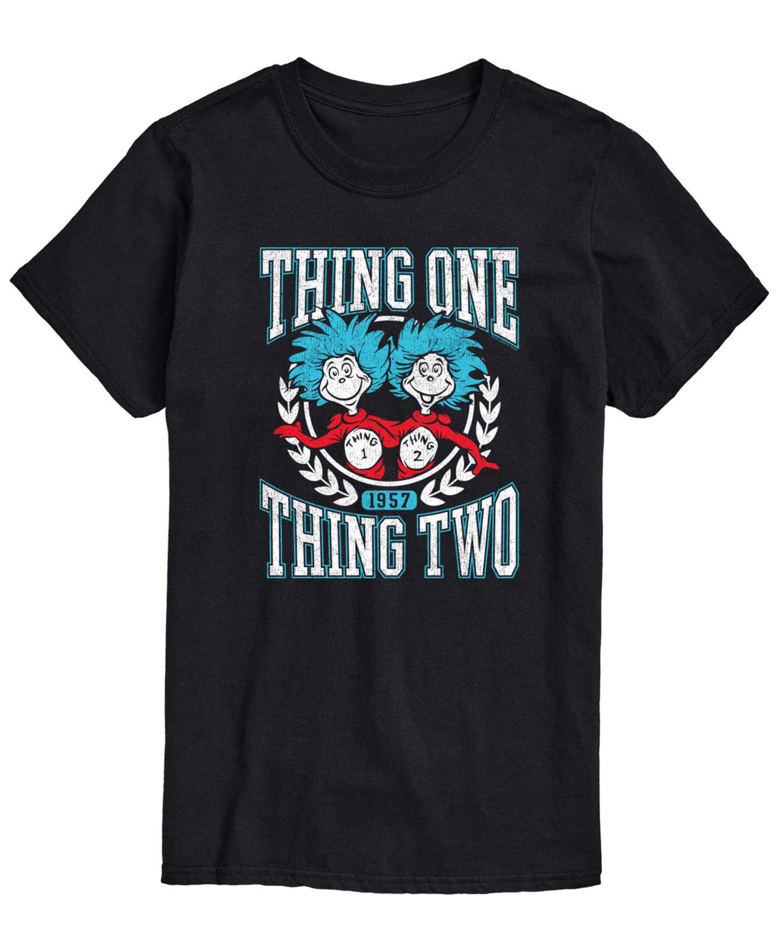 AIRWAVES Men's Dr. Seuss Things Collegiate Short-Sleeve Graphic T-Shirt