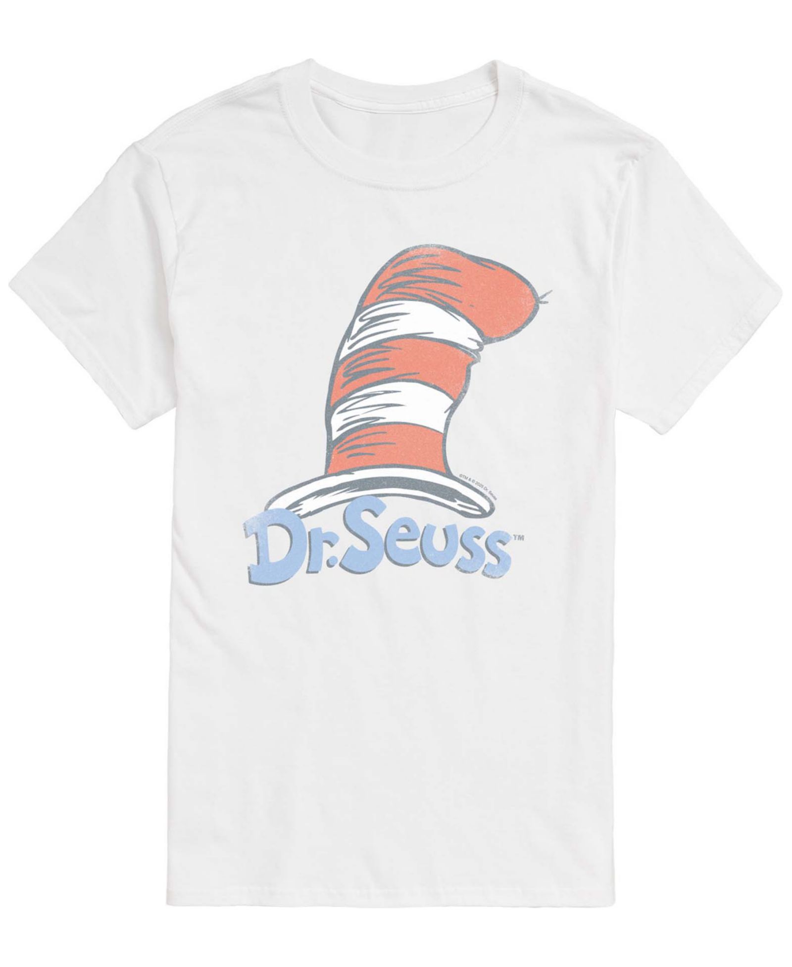 AIRWAVES Men's Dr. Seuss Logo Vintage Faded Short-Sleeve Graphic T-Shirt