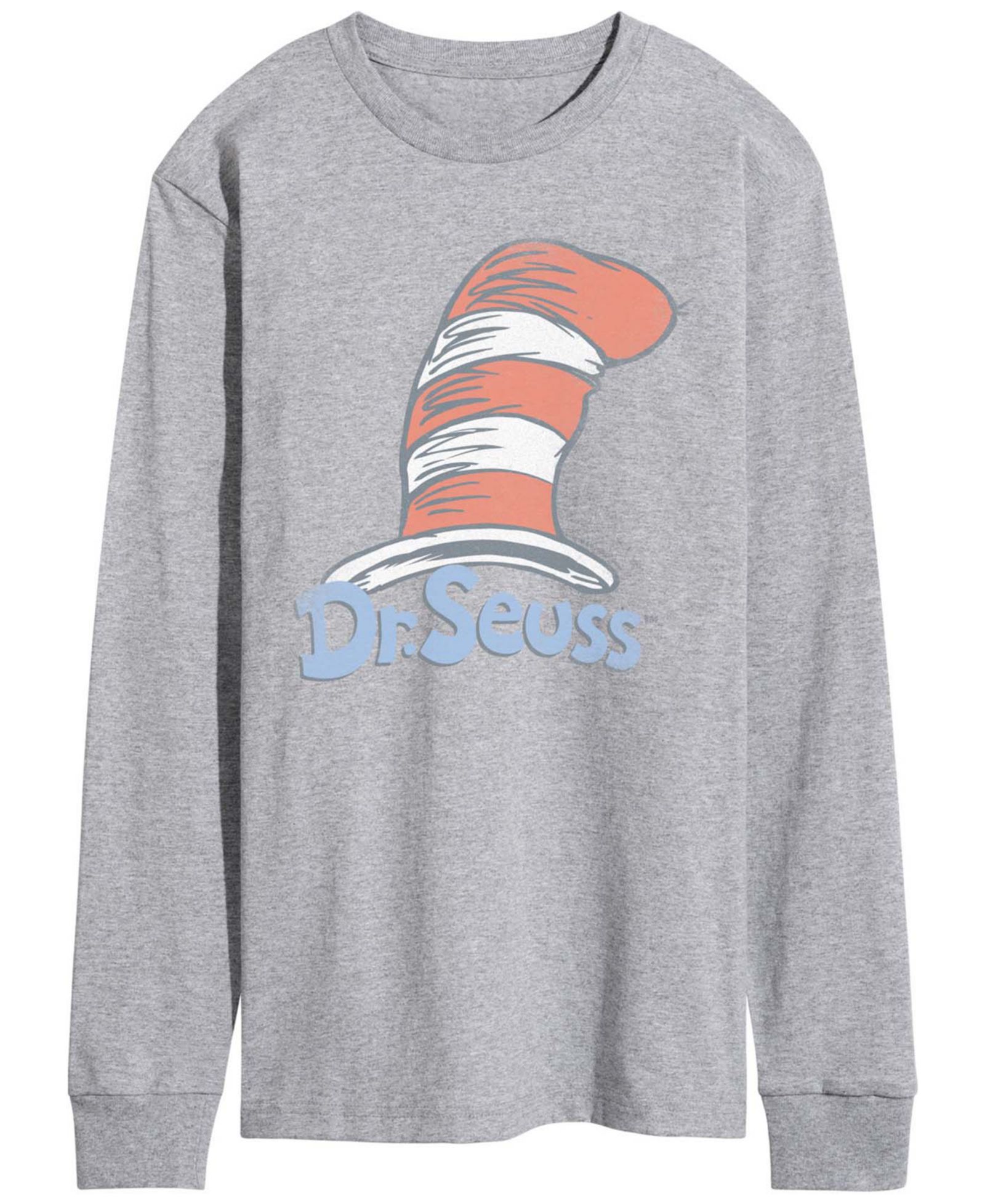 AIRWAVES Men's Dr. Seuss Logo Vintage Faded Long-Sleeve Graphic T-Shirt