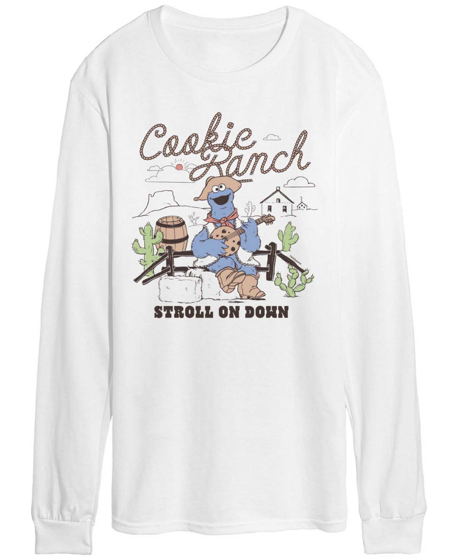 AIRWAVES Men's Sesame Street Cookie Ranch Long-Sleeve Graphic T-Shirt